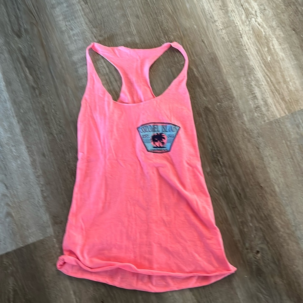 Women’s Neon Pink Racerback Tank Top with Palm Logo